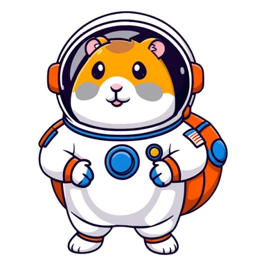 chubby hamster cosmonaut sticker