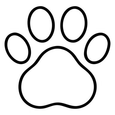 Simple pawprint with pads, animal paw print sticker