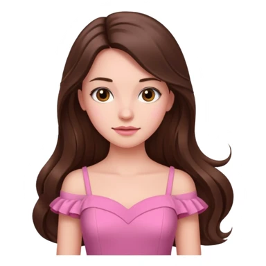 Pink greek goddess long brunette hair sticker
