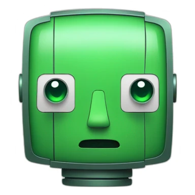 Green-square-outline-robot-animated-face sticker
