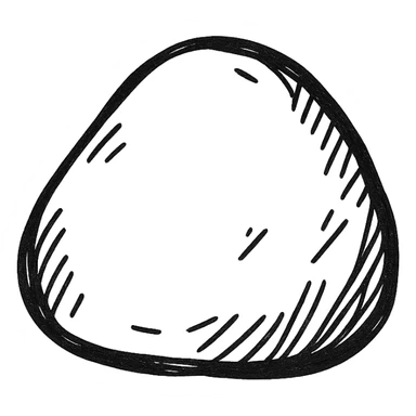 hand-drawn stone, sketchy lines, rough texture, black and white, hand drawn icon style sticker