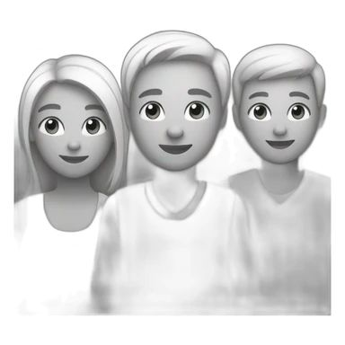 group friends males females icon colorless sticker