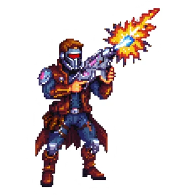 Detailed Star-Lord element gun with glowing effects sticker