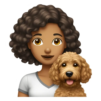 Latina girl with goldendoodle sticker