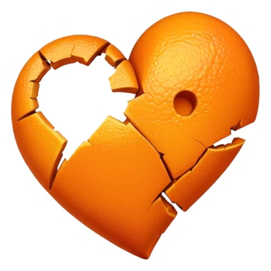 Orange broken heart sticker