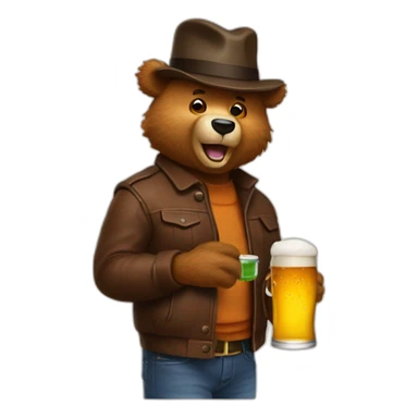 Freddy fasebear drink beer sticker