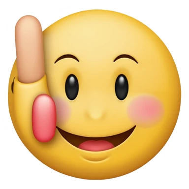 blushing smiley face emoji with a middle finger in the bottom right corner sticker