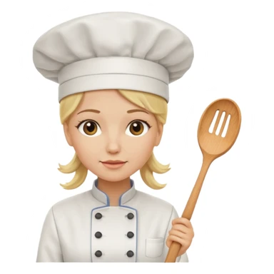 Mujer rubia cocinera con el fondo blanco sticker