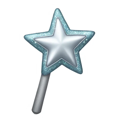 Silver sparkly star wand  sticker