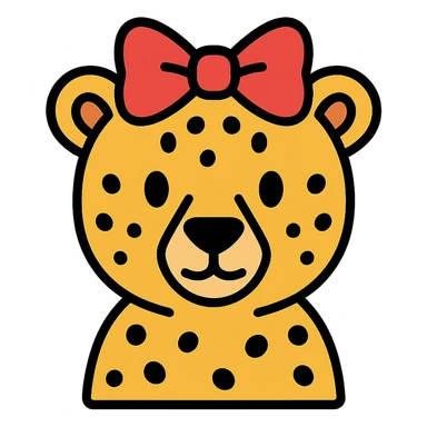 cheetah with a bow sticker