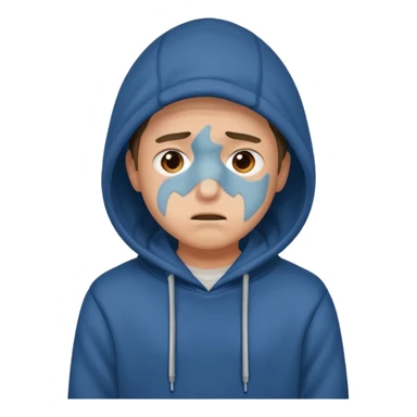 mach mir einen gestressten jungen typen in hoodie der nicht glücklihc aussieht sticker