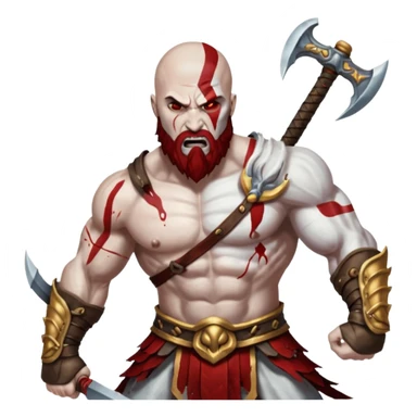 Kratos fighting zeus whit blades of chaos sticker