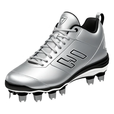 Silver Women's Elite Metal Softball Cleats with Pitching Toe sticker