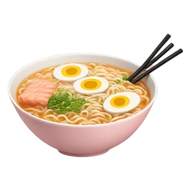 ramen in a light pink bowl sticker
