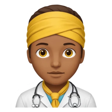 doctor with yellow bandanna sticker