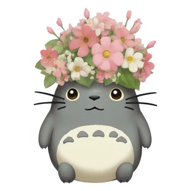 totoro flower crown sticker