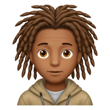 Boy with a locs hair on face  sticker