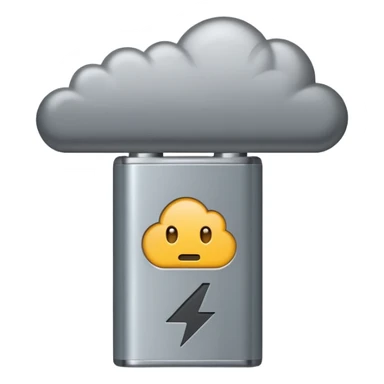  battery with no energy and a gray cloud abouve the head sticker