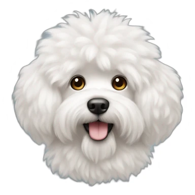 Fluffy CANICHE WHITE cute face sticker