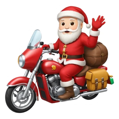 Santa on a motorcycle sticker