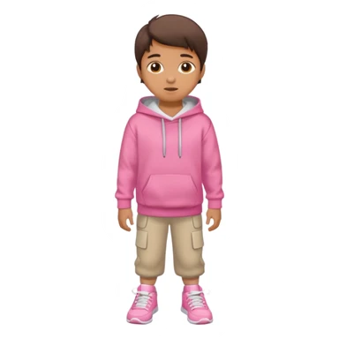 Kid Boy in pink hoodie and sneakers sticker