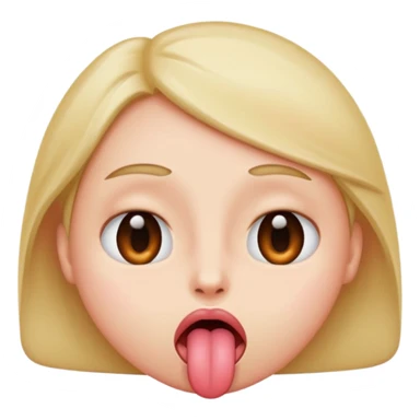 face with eyes rolled back, tongue hanging out, blushed sticker