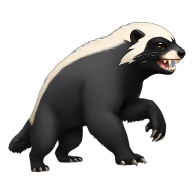 Badass honey badger fighting sticker