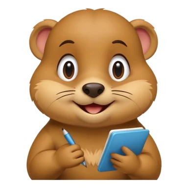 Olga Shalakhina  logo with a happy Go gopher, minimal, clear emotion, cartoon style, busy writing code sticker