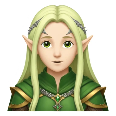 Elf, long hair, green cloak, elven armor sticker