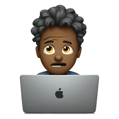 Stressed at laptop sticker