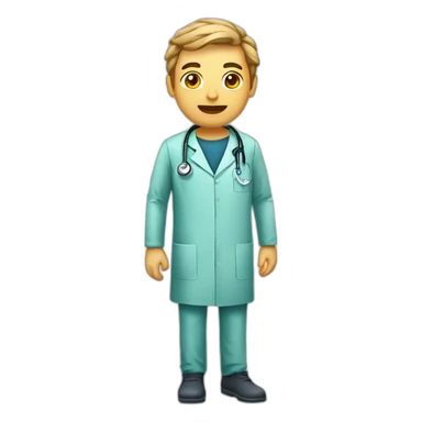 médico com testa avantajada e cara de rinoceronte sticker