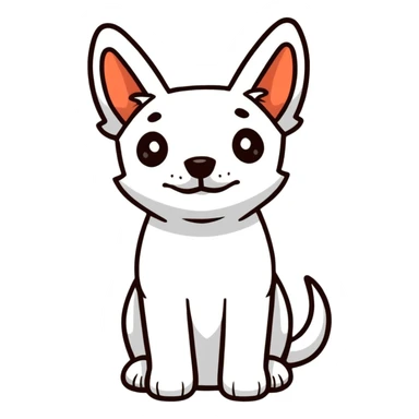 brown and white cartoon dog cartoonish sticker sticker