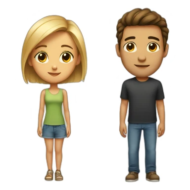 Very short girl with a tall guy sticker