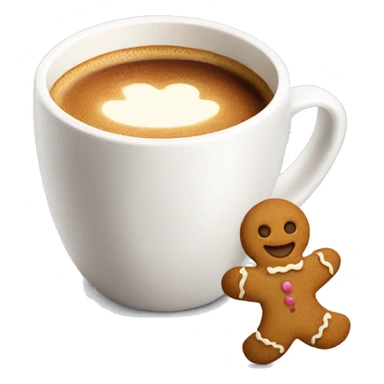 coffee cup with little gingerbread in it with cream sticker