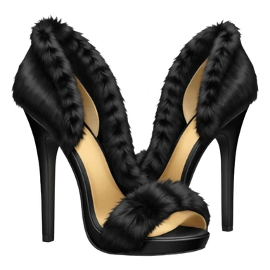 Heels with fur sticker