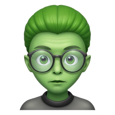 alien with glasses sticker