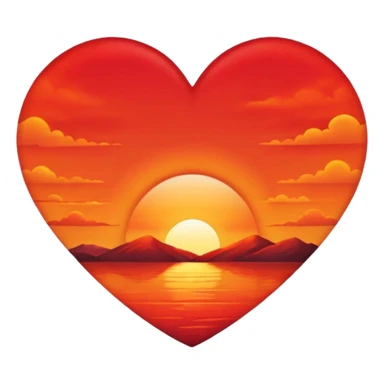 Sunset heart sticker