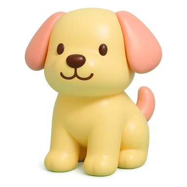               Transform {subject} into a soft vinyl figure with a smooth, glossy surface. The material should look slightly rubbery and tactile, with minimalistic curves and a matte-gloss hybrid finish. Use pastel or soft solid colors. The surface is seamless, with no visible textures or roughness. Studio lighting, vibrant background, clean, playful, designer toy aesthetic and no shadows. {subject} = dog, make sure the mouth has nice outlines sticker