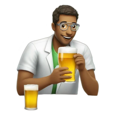 Chemist drinking beer in a party in the beach sticker
