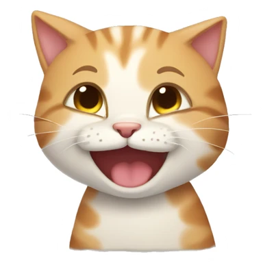 giggling cute cat sticker