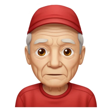 elderly man with red shirt sticker
