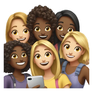 girls taking a selfie together sticker