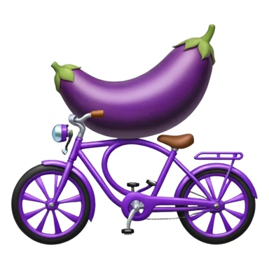 eggplant on a bike sticker