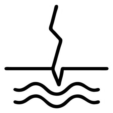 an earthquake, stylized icon, shaking ground, simple lines sticker