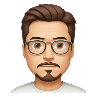 Tony Stark with glasses, goatee, and confident expression sticker