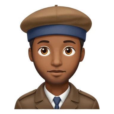 Black man who is French wearing a French hat  sticker