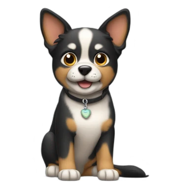 Kleiner schwarzer Hund mit einer katze sticker