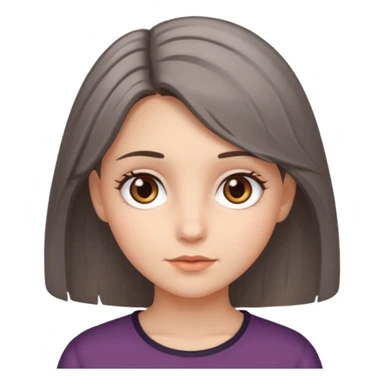 girl with brown and gray hair and hazel eyes sticker