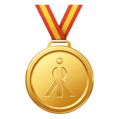 gold medal with a 1 inside sticker