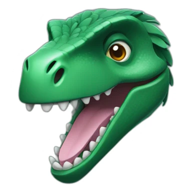 dark green smiling raptor head sticker